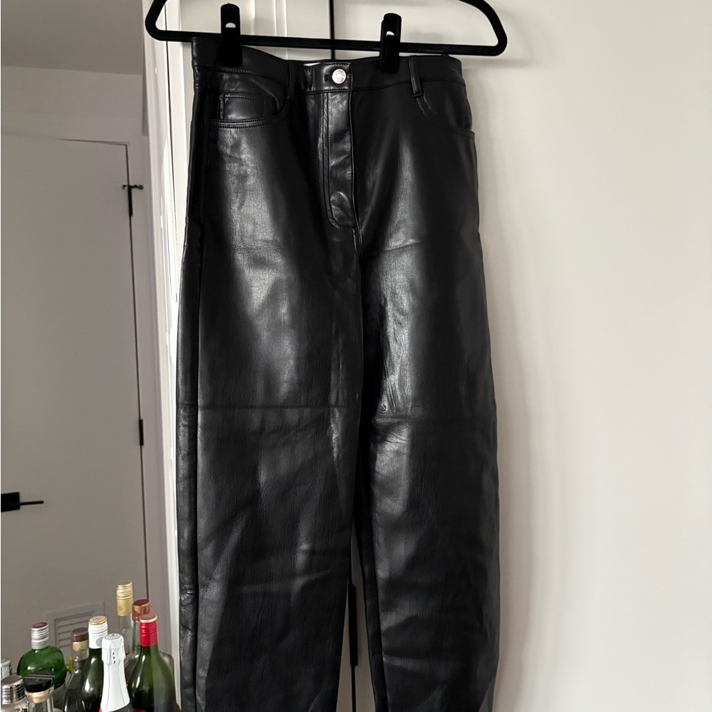 Aritzia Wilfred Faux Black Leather Pants